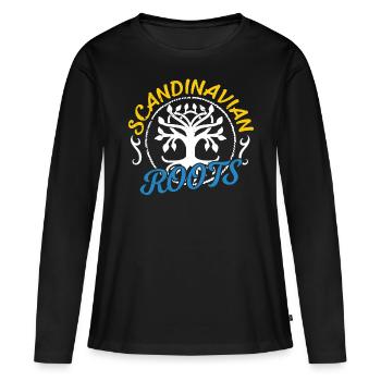 Scandinavian roots Swedish Scandinavia - Women's Premium Organic Long Sleeve Shirt - black - Front - Julia (174cm)
