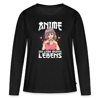 Anime disant Weeb Otaku - T-shirt manches longues Premium bio Femme - noir - Devant - Julia (174cm)