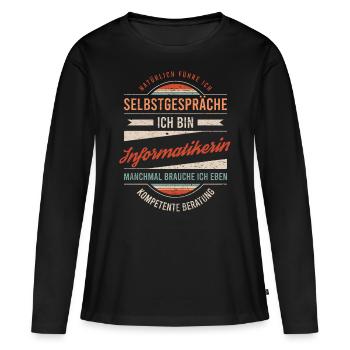 Informatikerin Arbeitskollege Kollege Geschenk - Frauen Premium Bio Langarmshirt - Schwarz - Vorne - Julia (174cm)