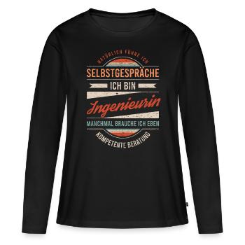 Ingenieurin Arbeitskollege Kollege Geschenk Retro - Frauen Premium Bio Langarmshirt - Schwarz - Vorne - Julia (174cm)