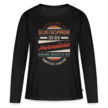 Journalistin Arbeitskollege Kollege Geschenk Retro - Frauen Premium Bio Langarmshirt - Schwarz - Vorne - Julia (174cm)