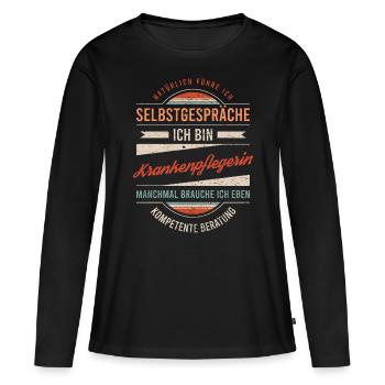 Krankenpflegerin Arbeitskollege Kollege Geschenk - Frauen Premium Bio Langarmshirt - Schwarz - Vorne - Julia (174cm)