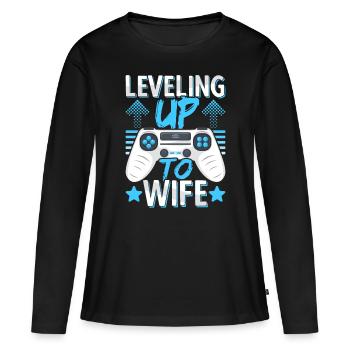 Engagement Fiancée Bride Future Wife Gamer - Women's Premium Organic Long Sleeve Shirt - black - Front - Julia (174cm)