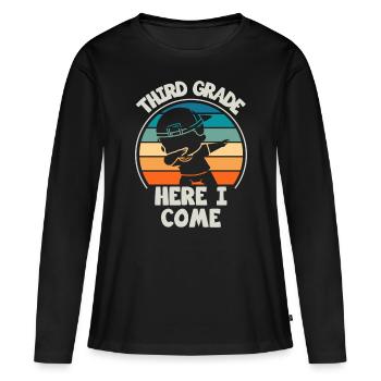 Third Grade Teachers For Back to School - Women's Premium Organic Long Sleeve Shirt - black - Front - Julia (174cm)