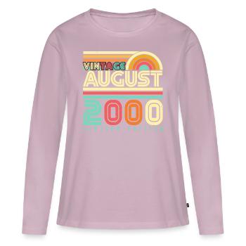 Born in August 2000 - Women's Premium Organic Long Sleeve Shirt - dusky pink - Front - Julia (174cm)