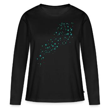 Stardust Vert - T-shirt manches longues Premium bio Femme - noir - Devant - Julia (174cm)
