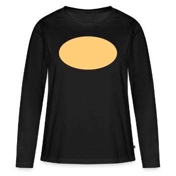 Gelbes Oval Simpel Design - Frauen Premium Bio Langarmshirt - Schwarz - Vorne - Julia (174cm)