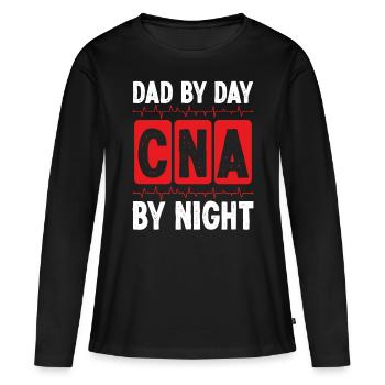 Night Shift CNA Dad Nursing Assistant Night Papa - Women's Premium Organic Long Sleeve Shirt - black - Front - Julia (174cm)