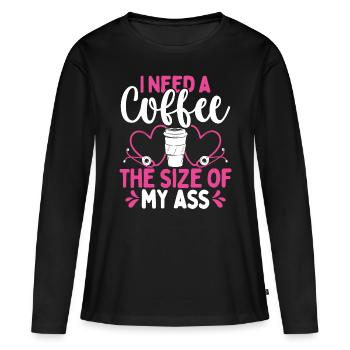 RN CNA Café de la taille de mon cul Infirmière de nuit - T-shirt manches longues Premium bio Femme - noir - Devant - Julia (174cm)