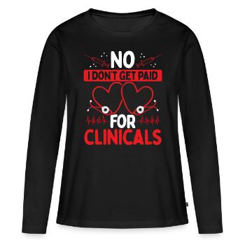 RN CNA Nurse Funny Night Shift Nurse Appreciation - Women's Premium Organic Long Sleeve Shirt - black - Front - Julia (174cm)