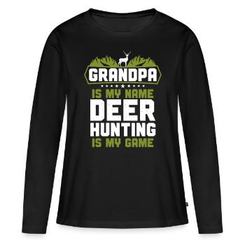 Chasseur de chasse au cerf - T-shirt manches longues Premium bio Femme - noir - Devant - Julia (174cm)