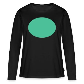 Grünes Oval Simpel Design - Frauen Premium Bio Langarmshirt - Schwarz - Vorne - Julia (174cm)