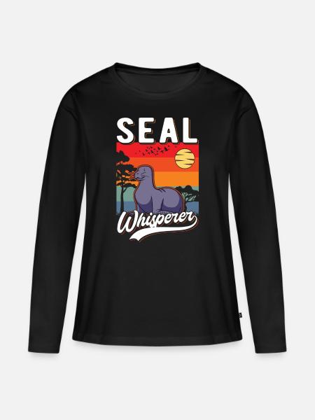 Robben Flüsterer Seal Whisperer - Frauen Premium Bio Langarmshirt - Schwarz