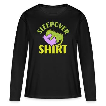 Chemise de nuit NuitÉe Fête - T-shirt manches longues Premium bio Femme - noir - Devant - Julia (174cm)
