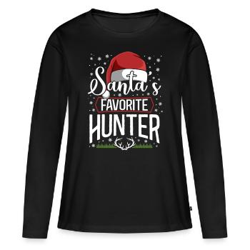Chasseur de cerfs de Buck Noël - T-shirt manches longues Premium bio Femme - noir - Devant - Julia (174cm)