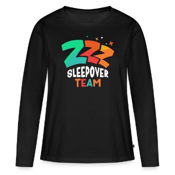 Nuitée Équipe Nuitée Sweet - T-shirt manches longues Premium bio Femme - noir - Devant - Julia (174cm)