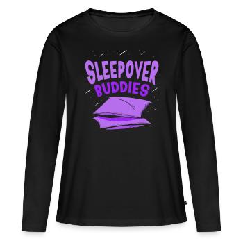 Invités d’une nuit Douce Nuitée Nuitée - T-shirt manches longues Premium bio Femme - noir - Devant - Julia (174cm)