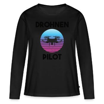 Drohnenpilot Spruch - Frauen Premium Bio Langarmshirt - Schwarz - Vorne - Julia (174cm)