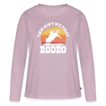 Rodéo Western Cowboy Wild West Retro Horse - T-shirt manches longues Premium bio Femme - rose poudré - Devant - Julia (174cm)