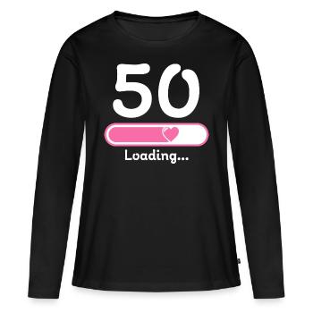 50. Geburtstag 50 Jahre Geburtstag Glückwunsch - Frauen Premium Bio Langarmshirt - Schwarz - Vorne - Julia (174cm)