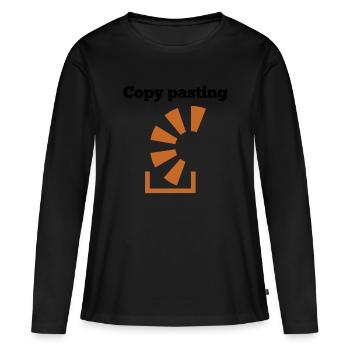 Copy Pasting Programming Coder Software Developer - Frauen Premium Bio Langarmshirt - Schwarz - Vorne - Julia (174cm)
