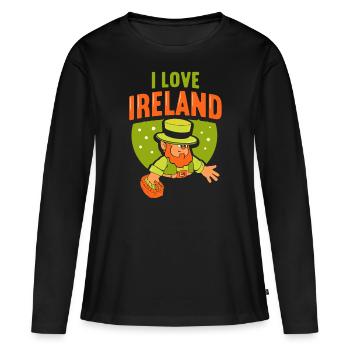 J’adore l’Irlande Irish St. Patrick’s Day - T-shirt manches longues Premium bio Femme - noir - Devant - Julia (174cm)