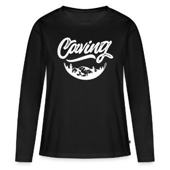 Höhlenforschung Caving Höhle Höhlenwandern Cave - Frauen Premium Bio Langarmshirt - Schwarz - Vorne - Julia (174cm)