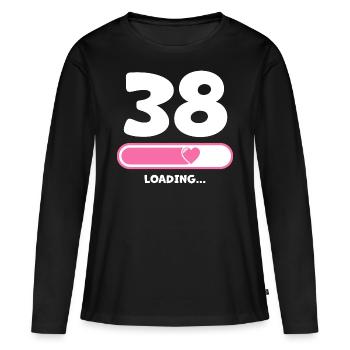 38 ans d’anniversaire Félicitations Félicitations - T-shirt manches longues Premium bio Femme - noir - Devant - Julia (174cm)
