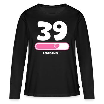 39 ans d’anniversaire Félicitations Félicitations Félicitations - T-shirt manches longues Premium bio Femme - noir - Devant - Julia (174cm)