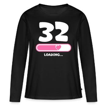 32nd birthday 32 years gift - Women's Premium Organic Long Sleeve Shirt - black - Front - Julia (174cm)