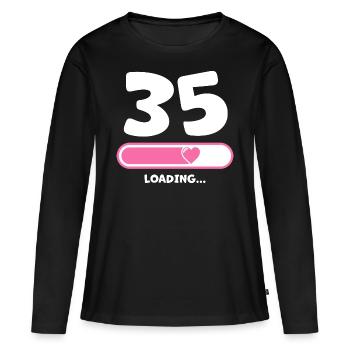 35ème anniversaire 35 ans cadeau - T-shirt manches longues Premium bio Femme - noir - Devant - Julia (174cm)