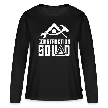 Équipe de construction Travail d’équipe Équipe de construction Chantier de construction Travailleurs de la construction - T-shirt manches longues Premium bio Femme - noir - Devant - Julia (174cm)