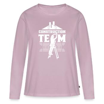 Bau Team Teamwork Baustelle Bauarbeiter - Frauen Premium Bio Langarmshirt - Altrosa - Vorne - Julia (174cm)