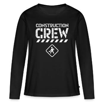 Équipe de construction Travailleur de la construction Travail d’équipe Équipe de chantier de construction - T-shirt manches longues Premium bio Femme - noir - Devant - Julia (174cm)