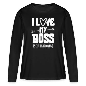 I love my boss self-employed freelancer - Women's Premium Organic Long Sleeve Shirt - black - Front - Julia (174cm)