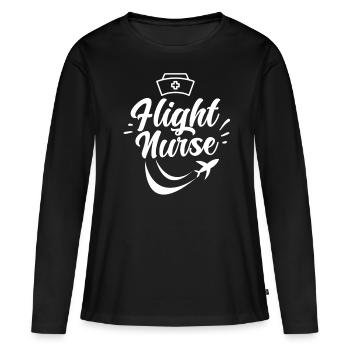 Profession d’infirmière de vol Médecin de vol Médecin de vol - T-shirt manches longues Premium bio Femme - noir - Devant - Julia (174cm)