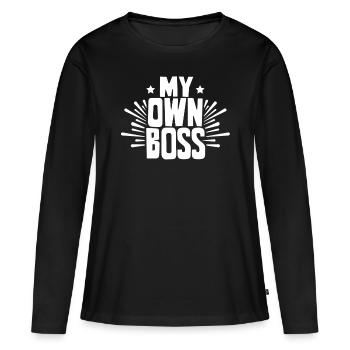 My Own Boss Freelancer Self-employed - Women's Premium Organic Long Sleeve Shirt - black - Front - Julia (174cm)