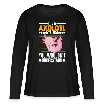 Axolotl Cadeau Queue Lurch - T-shirt manches longues Premium bio Femme - noir - Devant - Julia (174cm)