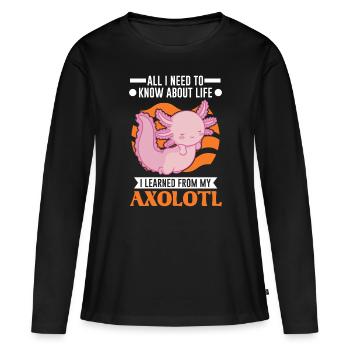Axolotl Cadeau Queue Lurch - T-shirt manches longues Premium bio Femme - noir - Devant - Julia (174cm)
