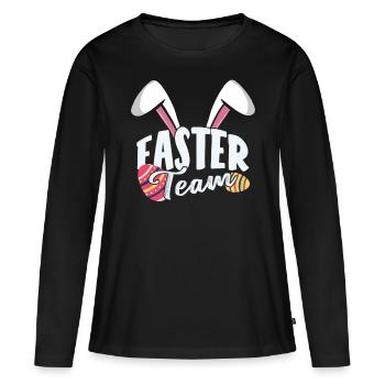 Équipe de Pâques Lapin de Pâques Pâques Pâques Pâques Pâques - T-shirt manches longues Premium bio Femme - noir - Devant - Julia (174cm)