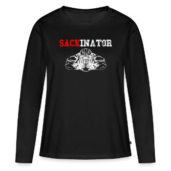 Sackinator - T-shirt manches longues Premium bio Femme - noir - Devant - Julia (174cm)
