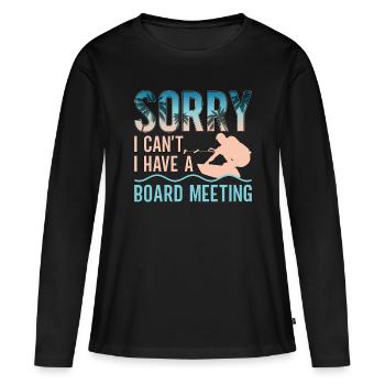 Wakeboard Wakeboarder Wakeboarding Cadeau - T-shirt manches longues Premium bio Femme - noir - Devant - Julia (174cm)