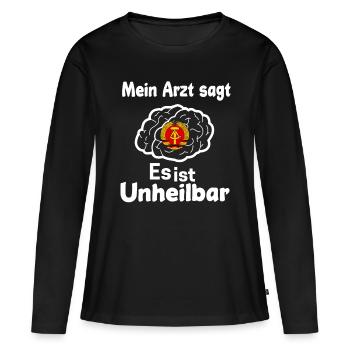 Ossi Geschenk Ostdeutschland NVA Germania Osten - Frauen Premium Bio Langarmshirt - Schwarz - Vorne - Julia (174cm)