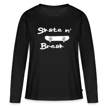 Skater Skateboard Geschenk Halfpipe Sk8 Ollie - Frauen Premium Bio Langarmshirt - Schwarz - Vorne - Julia (174cm)