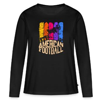 American Football Colour Center - Frauen Premium Bio Langarmshirt - Schwarz - Vorne - Julia (174cm)