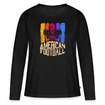 Joueur de couleur de football américain 2 - T-shirt manches longues Premium bio Femme - noir - Devant - Julia (174cm)