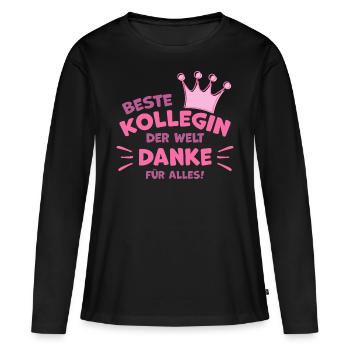 Beste Kollegin Abschiedsgeschenk Arbeitskollegin - Frauen Premium Bio Langarmshirt - Schwarz - Vorne - Julia (174cm)