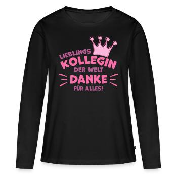 Lieblingskollegin Abschiedsgeschenk Kollegin - Frauen Premium Bio Langarmshirt - Schwarz - Vorne - Julia (174cm)