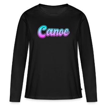 Canoë canoë - T-shirt manches longues Premium bio Femme - noir - Devant - Julia (174cm)