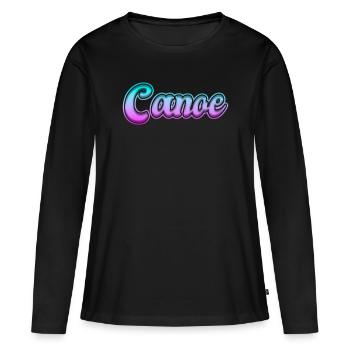 Canoë canoë - T-shirt manches longues Premium bio Femme - noir - Devant - Julia (174cm)
